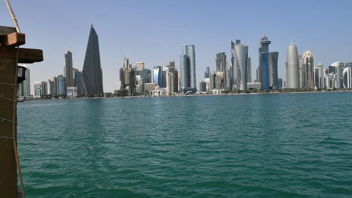 Doha skyline across the waterfront in Qatar