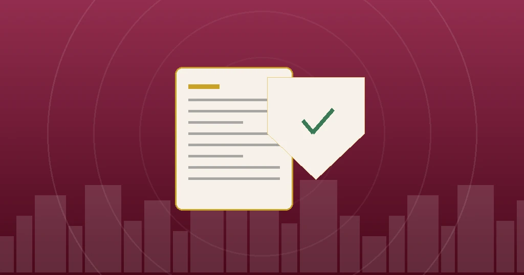 Qatar labour complaint guide illustration with a complaint document and protection shield